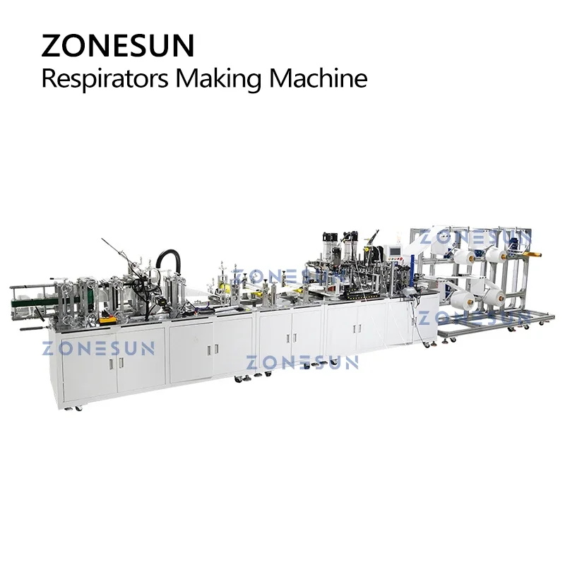 Máquina envasadora horizontal de líneas de embalaje de producción de máscara facial ZONESUN ZS-MMN95 N95