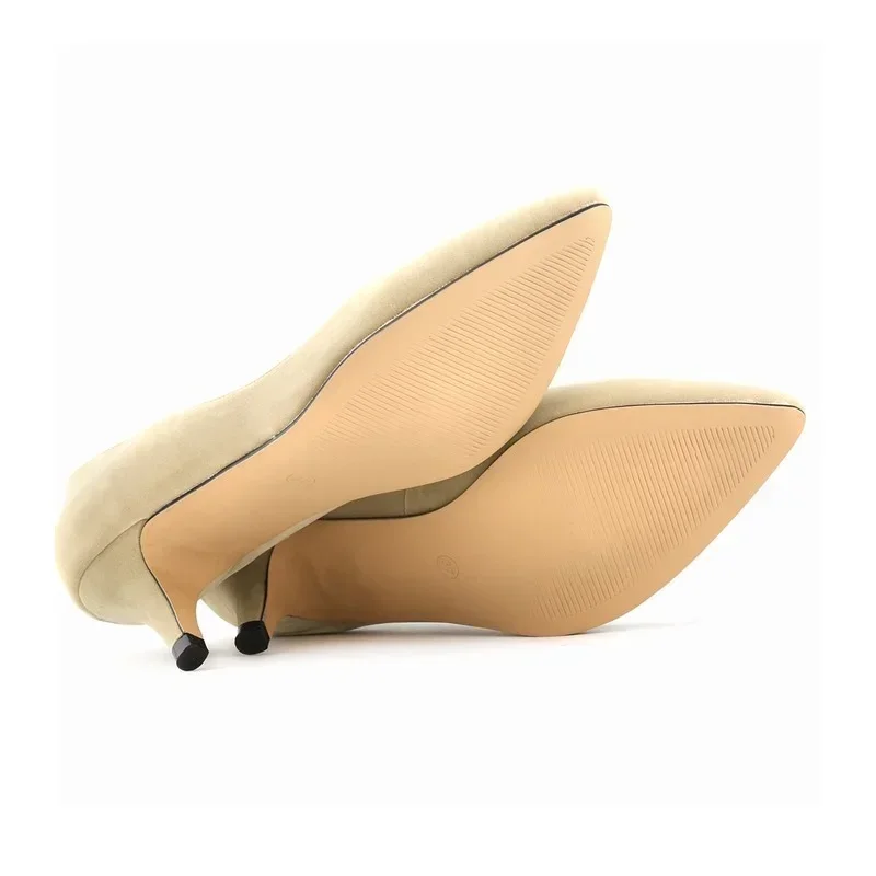 Zapatos de tacón alto de 5cm para mujer, Calzado con suela antideslizante de goma transpirable, de Color sólido, plantilla de látex, para trabajo y