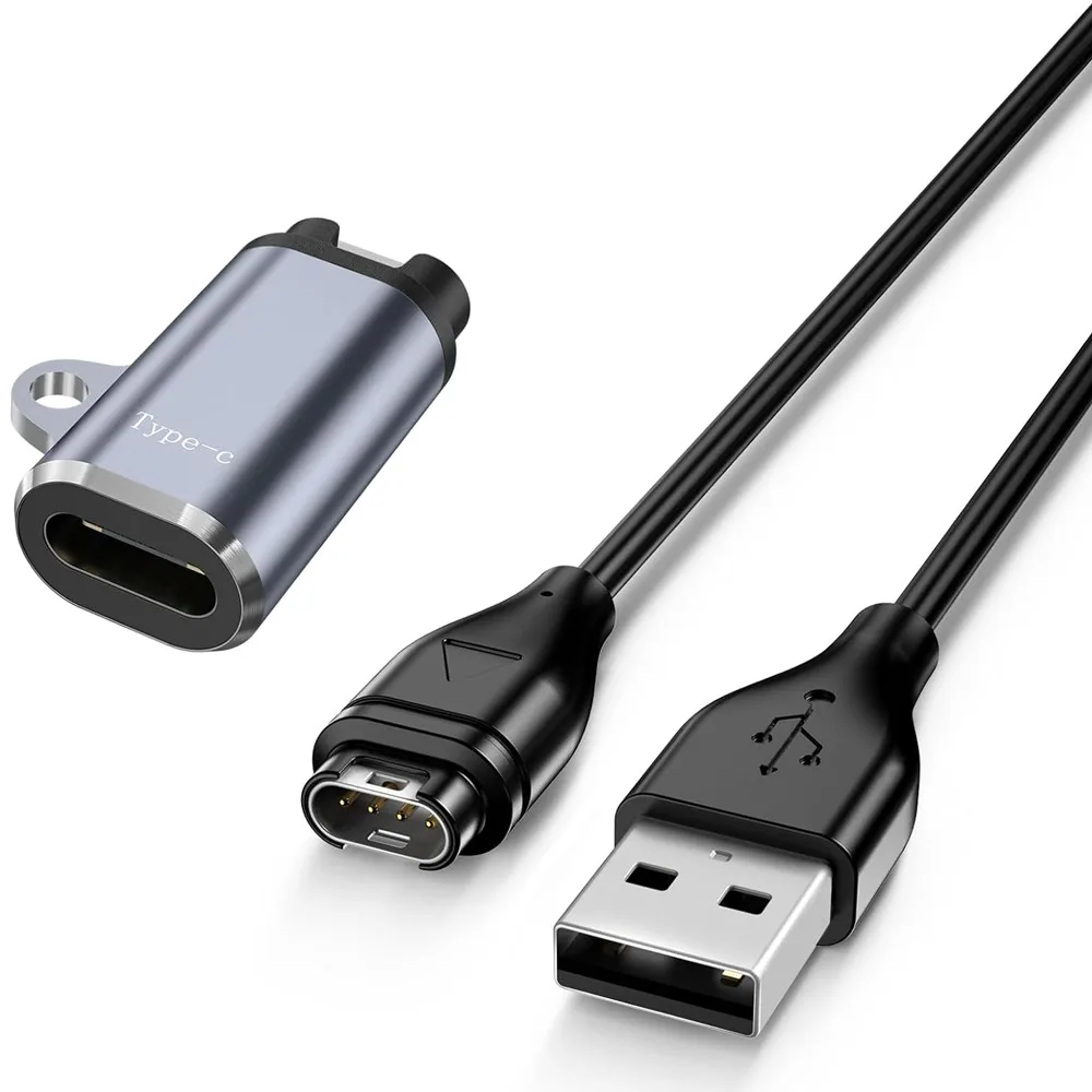 محول شاحن USB للغارمين Fenix 8 7 7S 7X 6 6S 6X /Forerunner 255 955 945 745 /Vivoactive 4 3/Venu 3s 3 sq 2 كابل شحن
