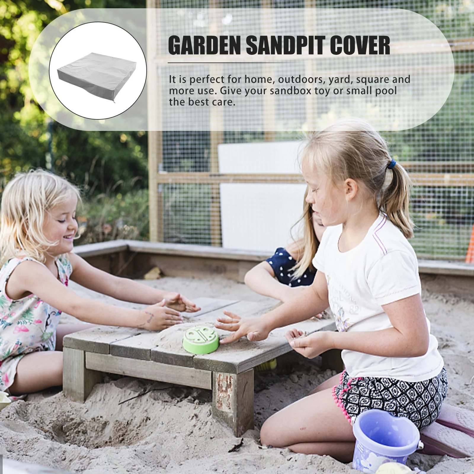 

Waterproof Cover Oxford Cloth Sandbox Protector Drawstring Sand Pit Cover Tear Resistant Sunproof Outdoor Use