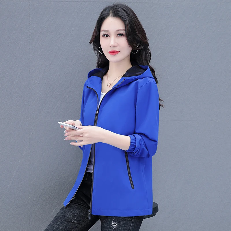 New Female Fashion Versatile Loose Casual Coat For Women\'S Casual Spring And Autumn Cardigan Hooded Outdoor Sports Jacket