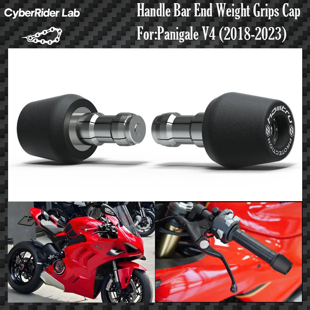 

For Ducati Panigale V4/V4S/V4SP/V4R 2018-2023 CNC Bar End Caps - Carbon Fiber Track Grips No Tools Rider Gift​