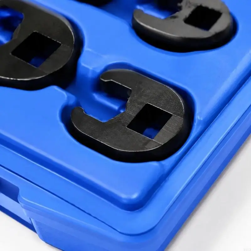 Crowfoot Head Set with U-Shaped Open Ends, Visible Size Labels and Organized Carry Case for Pipe Fitting Removal and M4YD