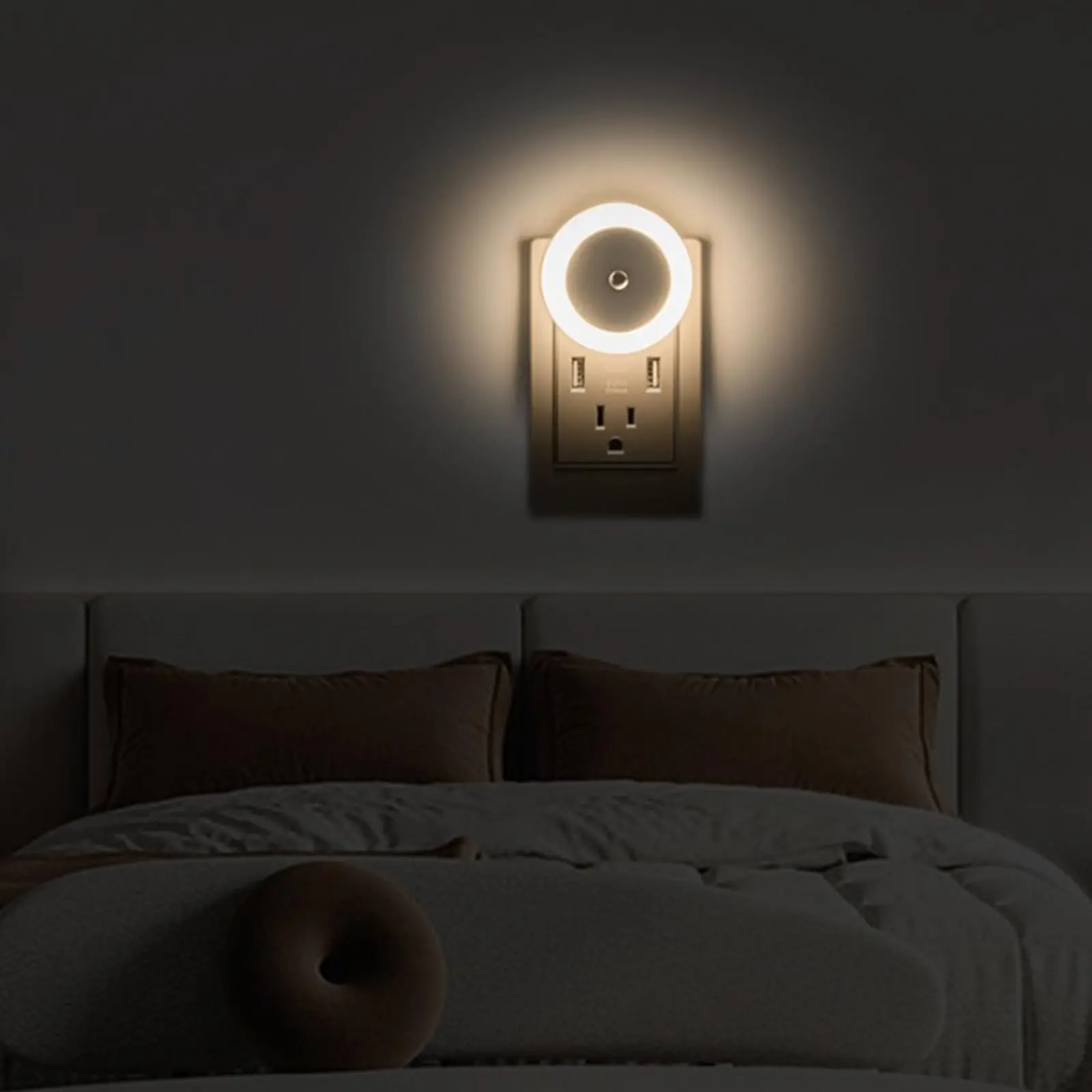 LED czujnik jasny ciemny nocnego EU US podłącz lampki nocne do dekoracja do sypialni dziecięcej korytarza schody WC lampka nocna