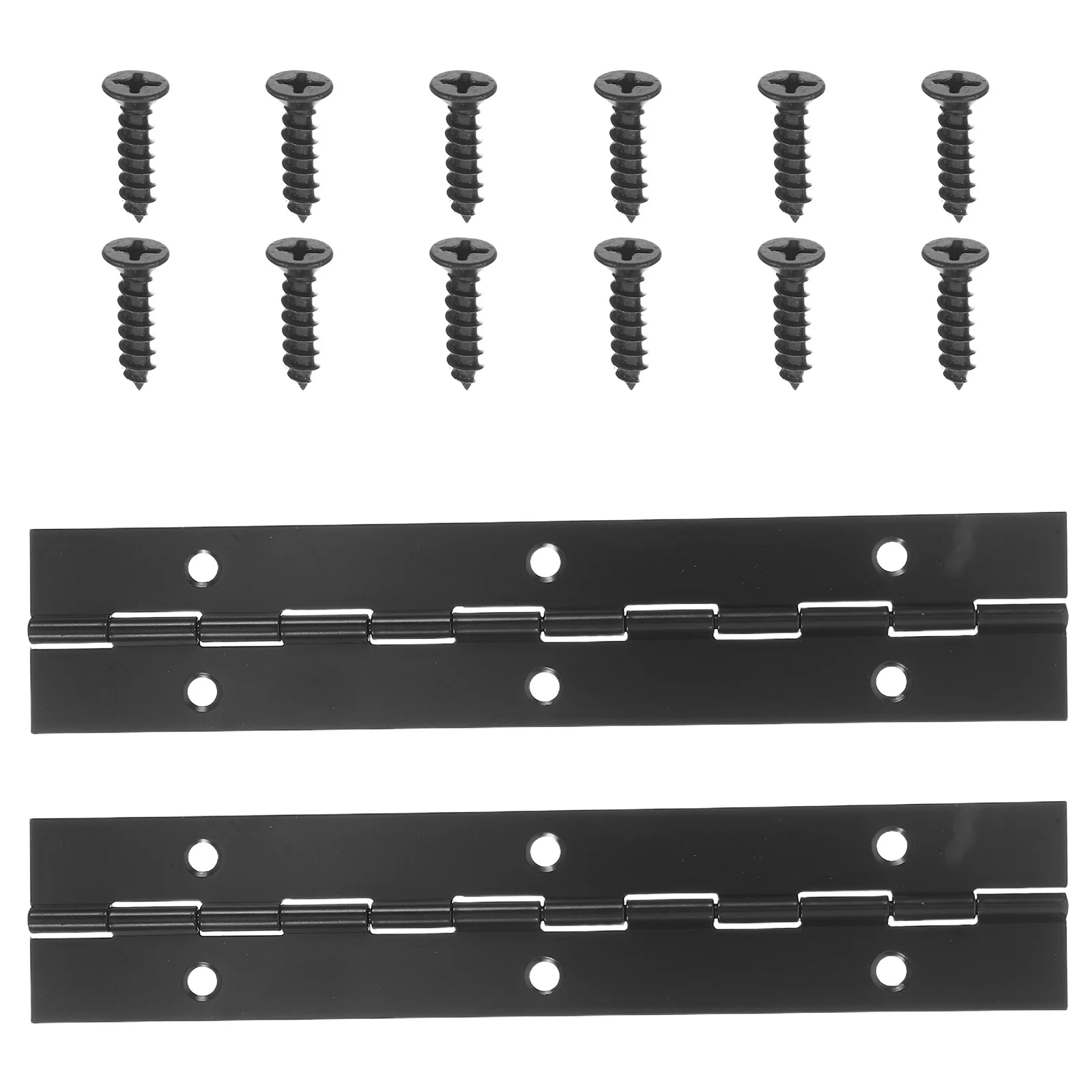 1 مجموعة مفصلات البيانو السوداء شديدة التحمل مفصلات طويلة من الفولاذ المقاوم للصدأ المستمر للأبواب القابلة للطي وخزائن الأثاث وصناديق خشبية #1