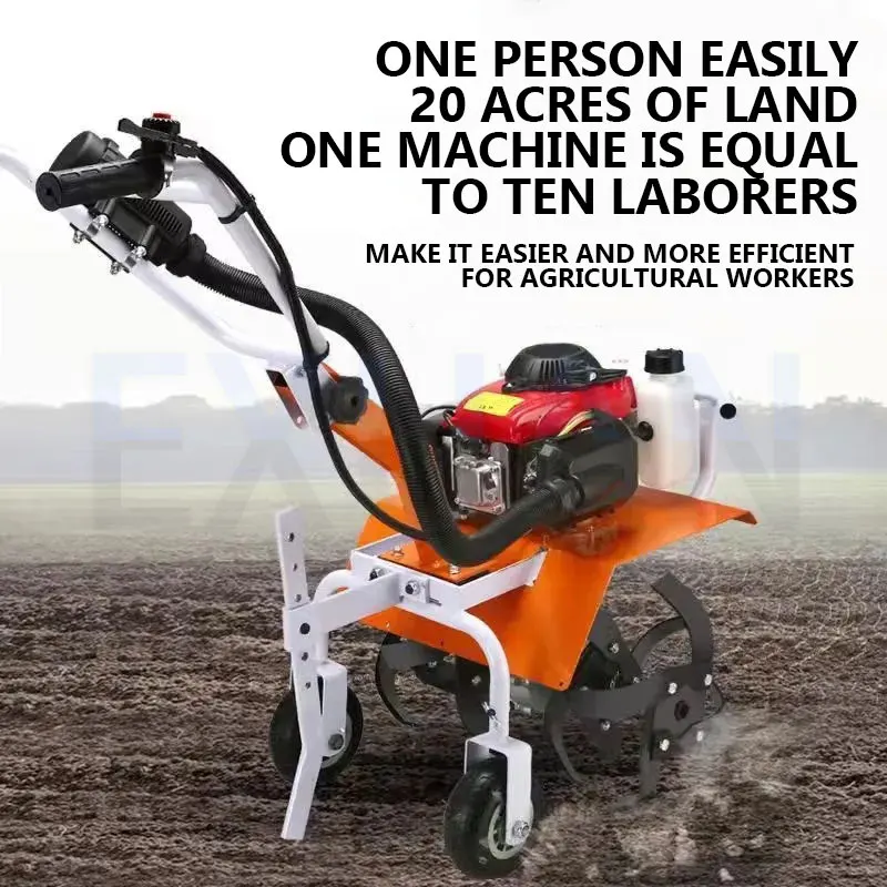 Four Stroke Rotary Cultivator High-power Soil Loosening Tillage Machine Small Trenching Rotary Tiller Cultivator Tilling Soil