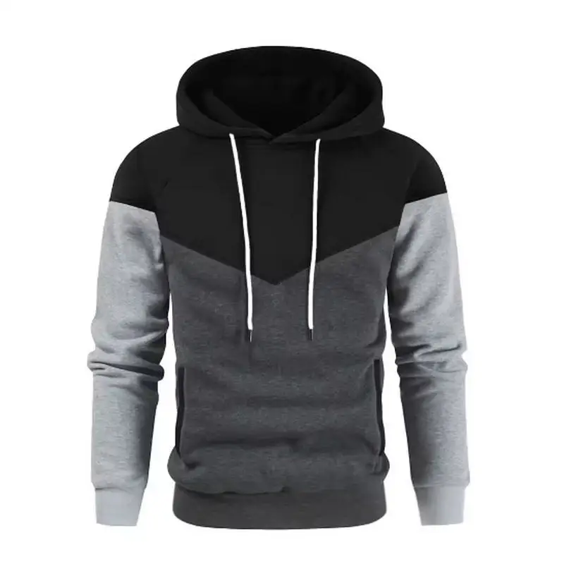 Einfarbiger Herren-Hoodie aus Fleece, warmer Herren-Sweatshirt, modischer Street-Casual-Herren-Pullover, lockerer, atmungsaktiver Jumper, Marken-Hoodie – Detail 4