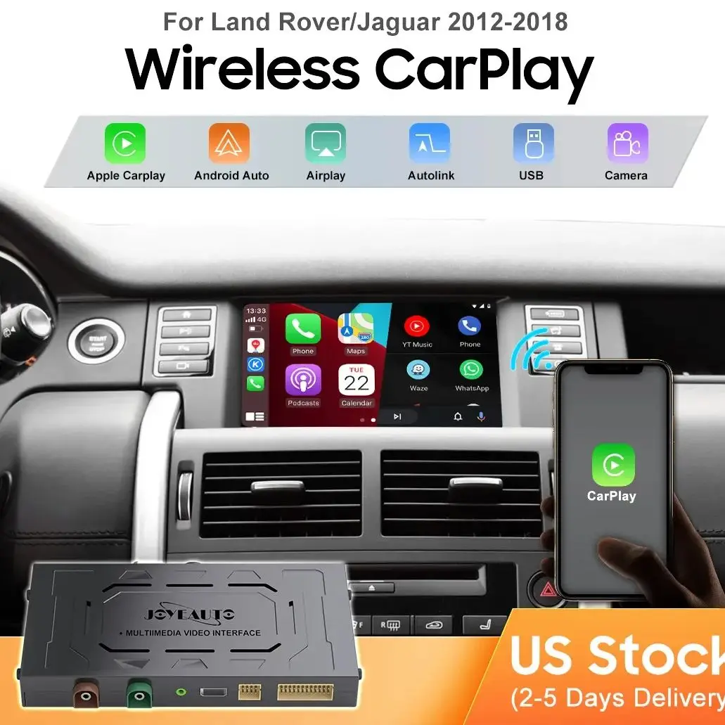 

JoyeAuto Wireless Apple CarPlay Android Auto Retrofit For Land Rover Evoque Discovery 5 Sport Harman Bosch Mirror-Link AirPlay