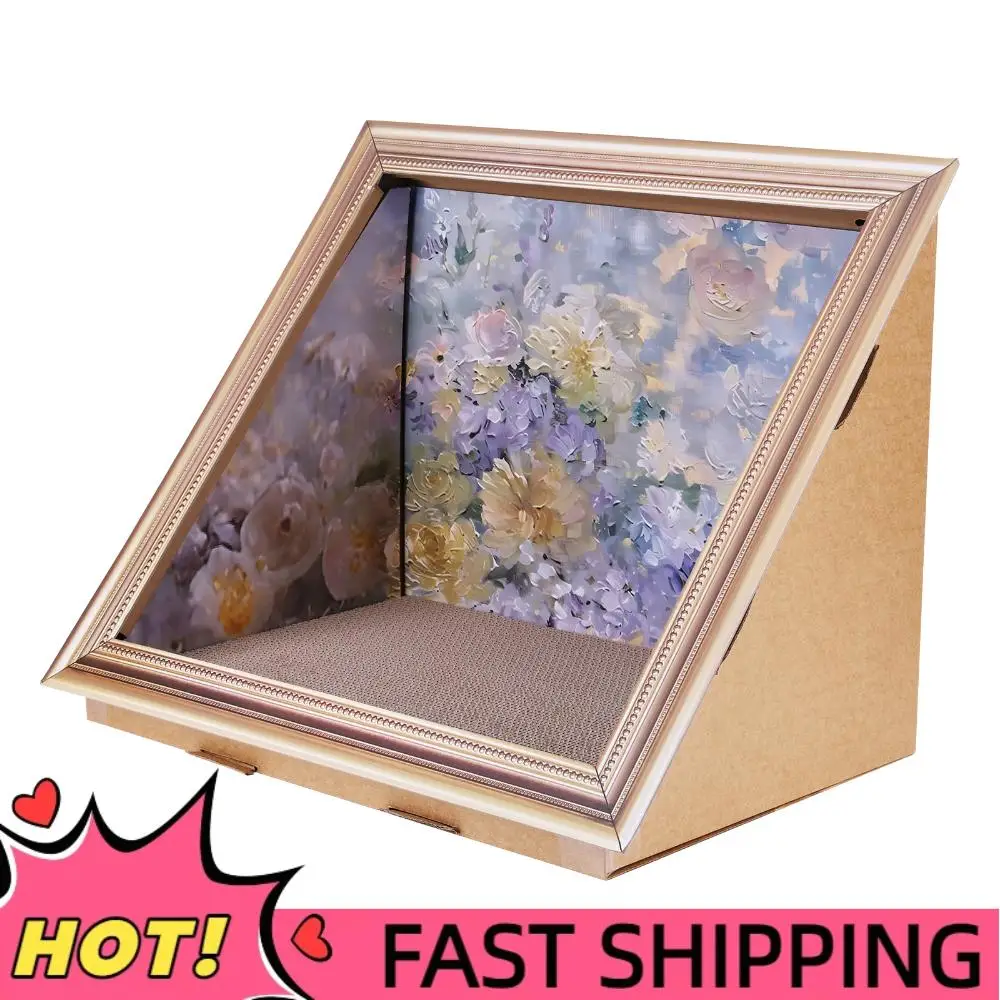 

3D картина маслом, доска с кошачьими когтями, многоразовая треугольная кровать для кошки, дышащая рамка для масляной живописи, кошачье гнездо для декора гостиной, спальни