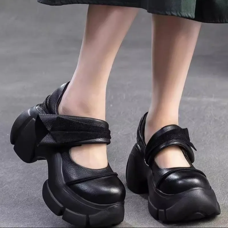 2025, neue High Heel Damen-Sandalen, Schnür-Plateauschuhe, lässige Mode, Damenschuhe, High Heels, Mary Jane-Schuhe