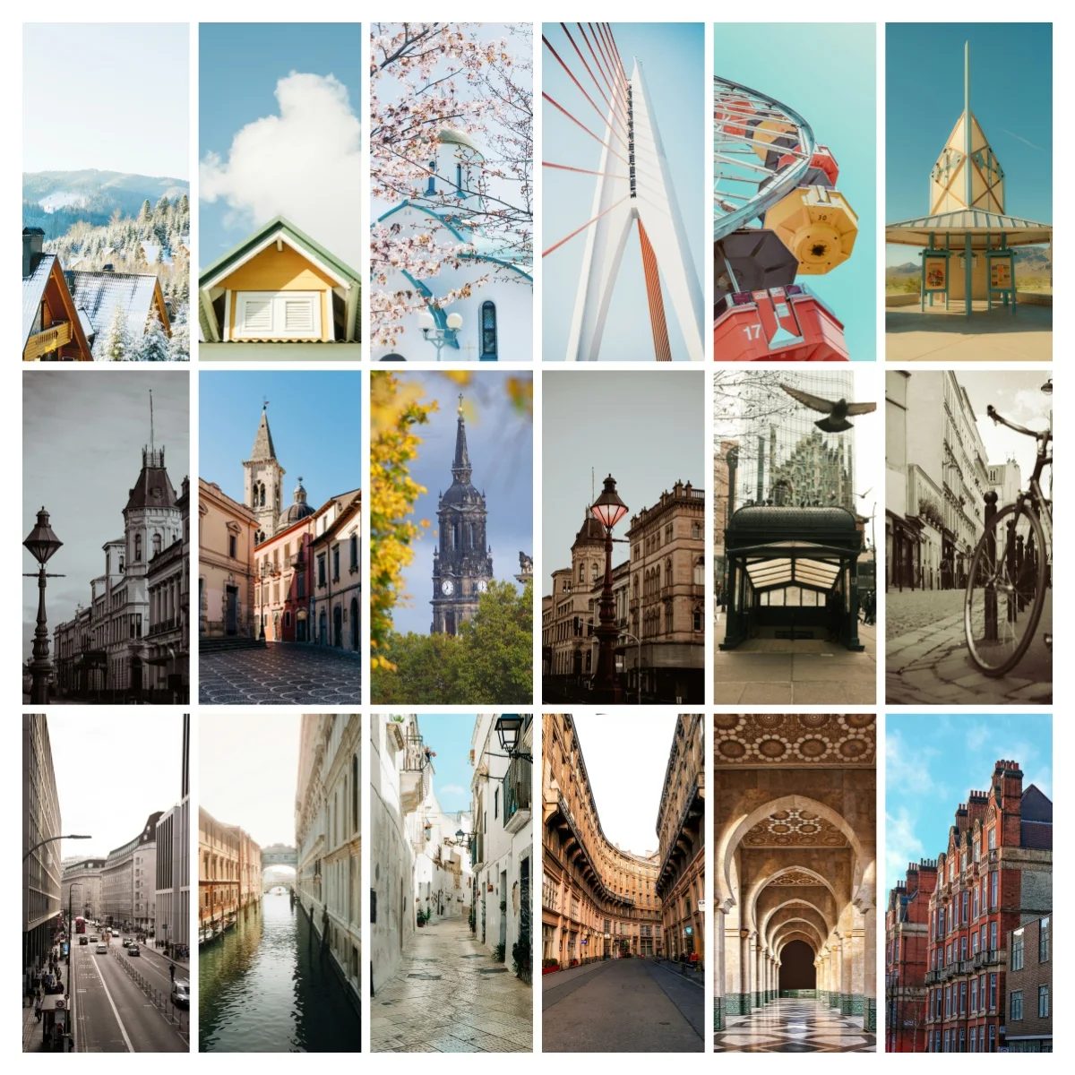 

Vintage European City Door Mural 3D Realistic Travel Landscape Building Door Sticker Self Adhesive Wallpaper for Living Room