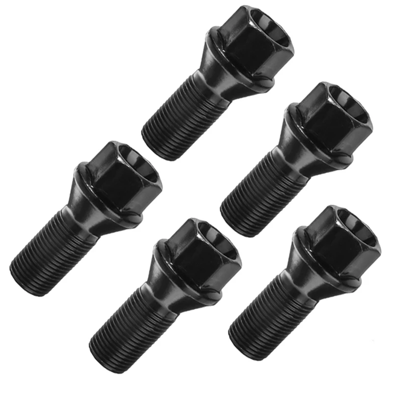 20Pcs M14 X 1.25 Black Wheel Locking Lug Bolt Nut Steel 36136781151 For -BMW X3 X5 E70 E71 F20 F25 X5 X6