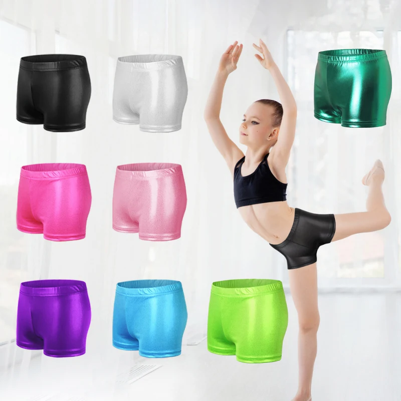 Girls Gymnastics Shorts Ballet Gymnastics Dance Practice Short Leotards Pants Kids High Elastic Boxer All-matches Leggings