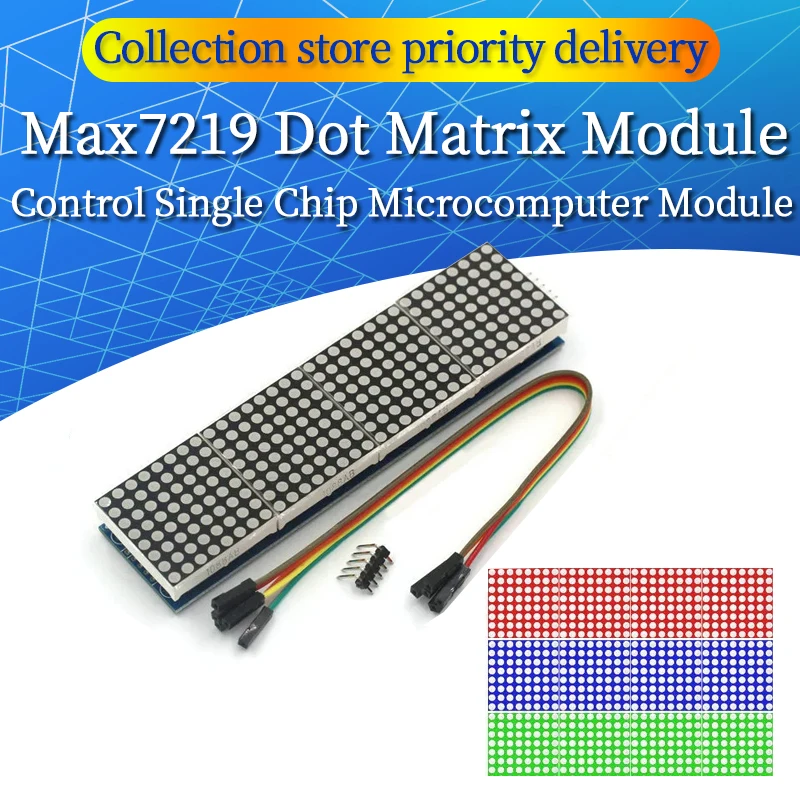 Max7219 Dot Matrix Module Control Single Chip Microcomputer Module 4-in-1 Display Send 5P Line