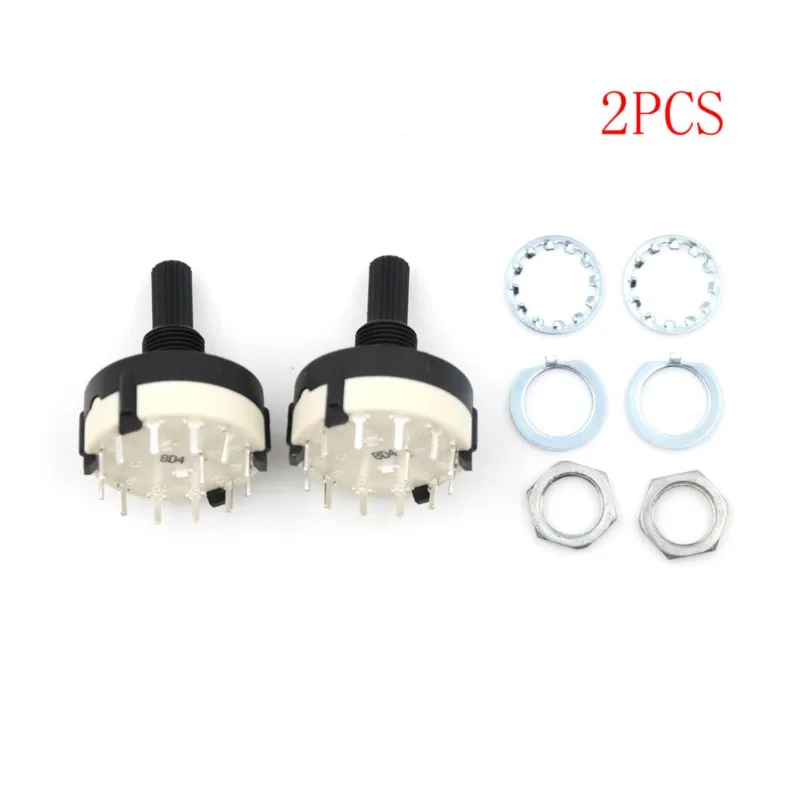 2PCS RS26 1 Pole Position 12 Selectable Band Rotary Channel Selector Switch Single Deck Rotary Switch Band Selector