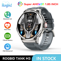 Original Rogbid Tank M3 Smartwatch 1.85 Inch AMOLED Digital Fitness Watches Bluetooth Call Military Smart Watch For Men Women