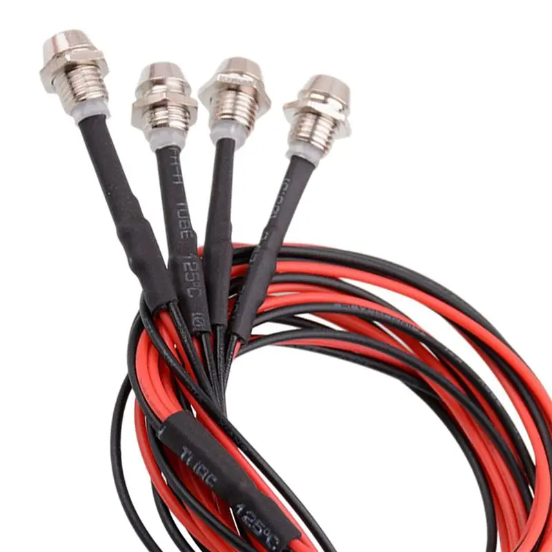 YSUN-4X 4 LED Light Kit 2 White 2 Red 3Mm Headlights For 1/24 RC Crawler Car Axial SCX24 90081 AXI00002 Upgrade Parts