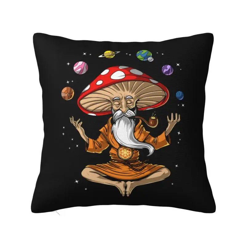 

Buddha Magic Mushroom Cushion Cover 45x45cm Psilocybin Psychedelic Fungi Soft Luxury Pillow Cases for Car Sofa