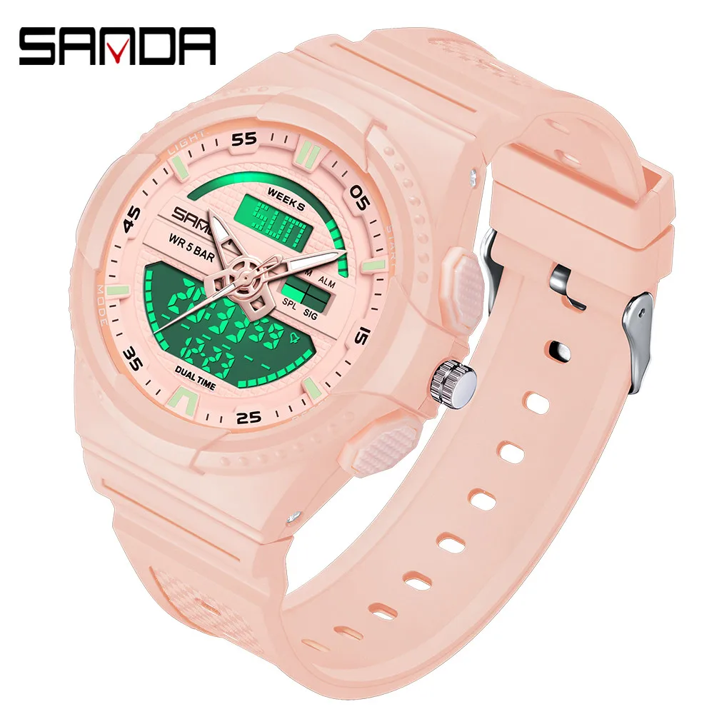 

SANDA Sports Watch Men Women Quartz Digital Dual Display Watches Shock Water Resistant Camping Fishing GYM Wristwatch AM9030