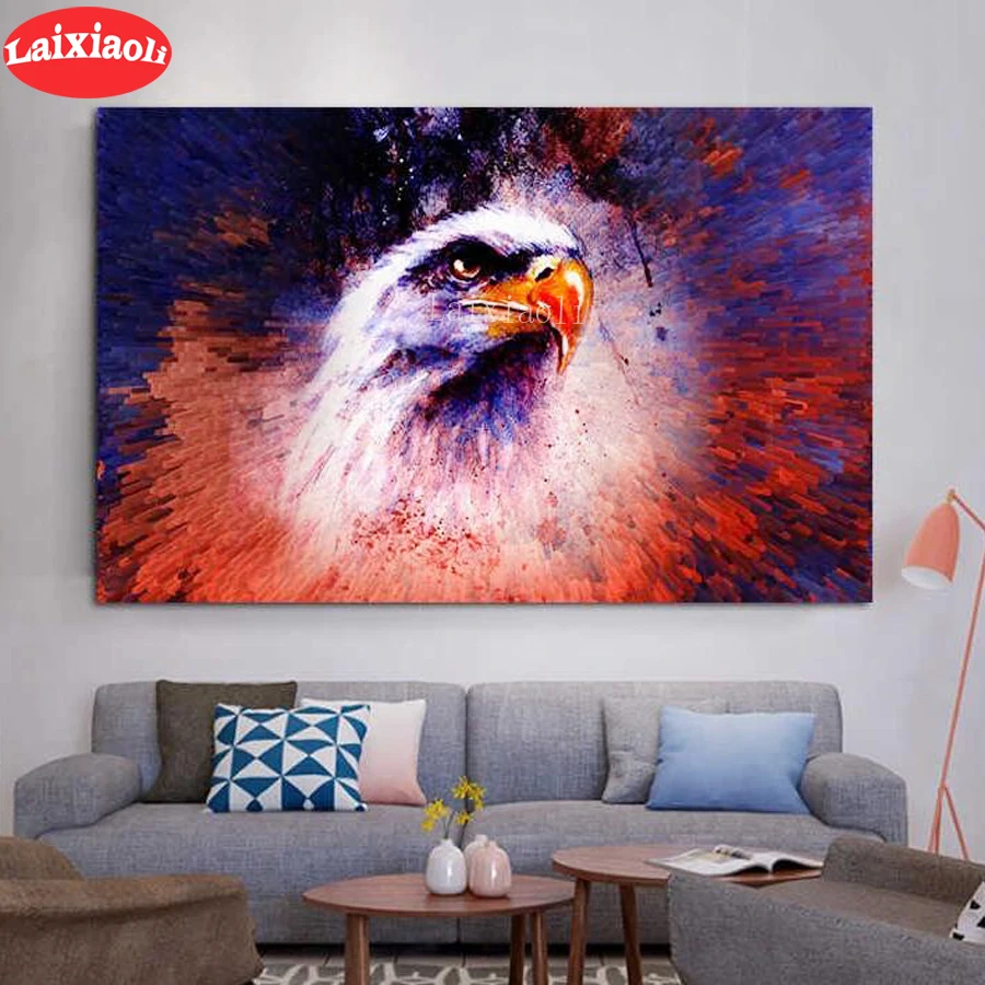 

diamond embroidery color eagle picture full square round drill diamond painting animal 5d diy diamond mosaic home decoration