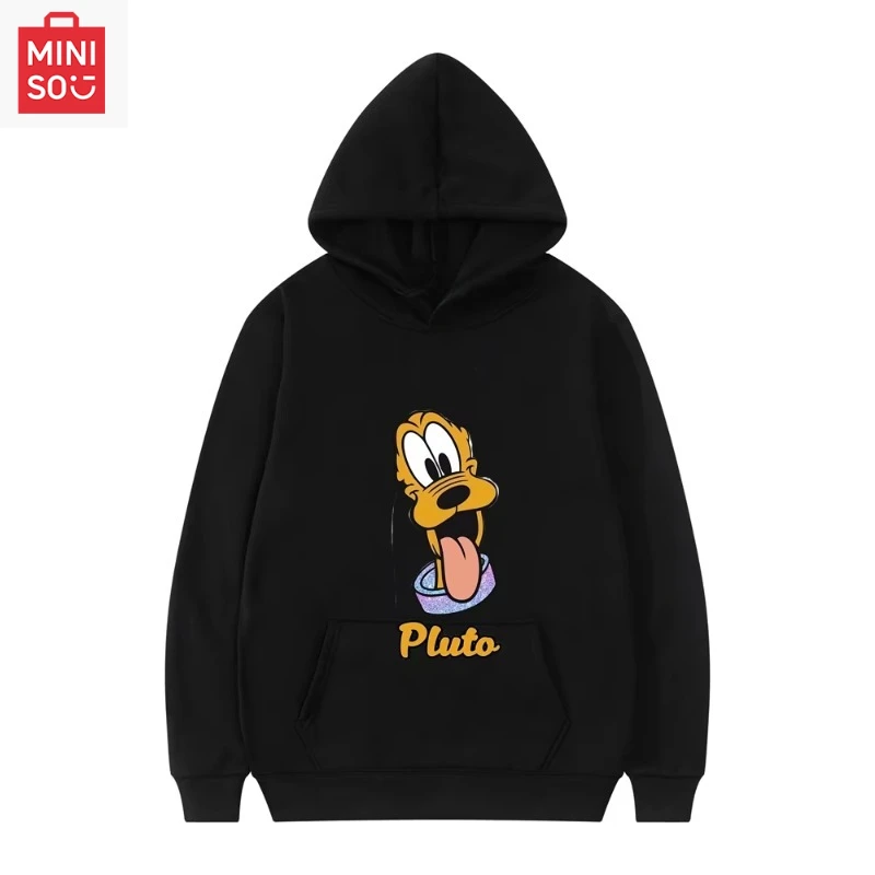 

New Disney Pluto Men Hoodie Japanese Cartoon Anime Women Pullover New Casual Autumn Winter Couple Oversized Sweatshirts Hot Sale