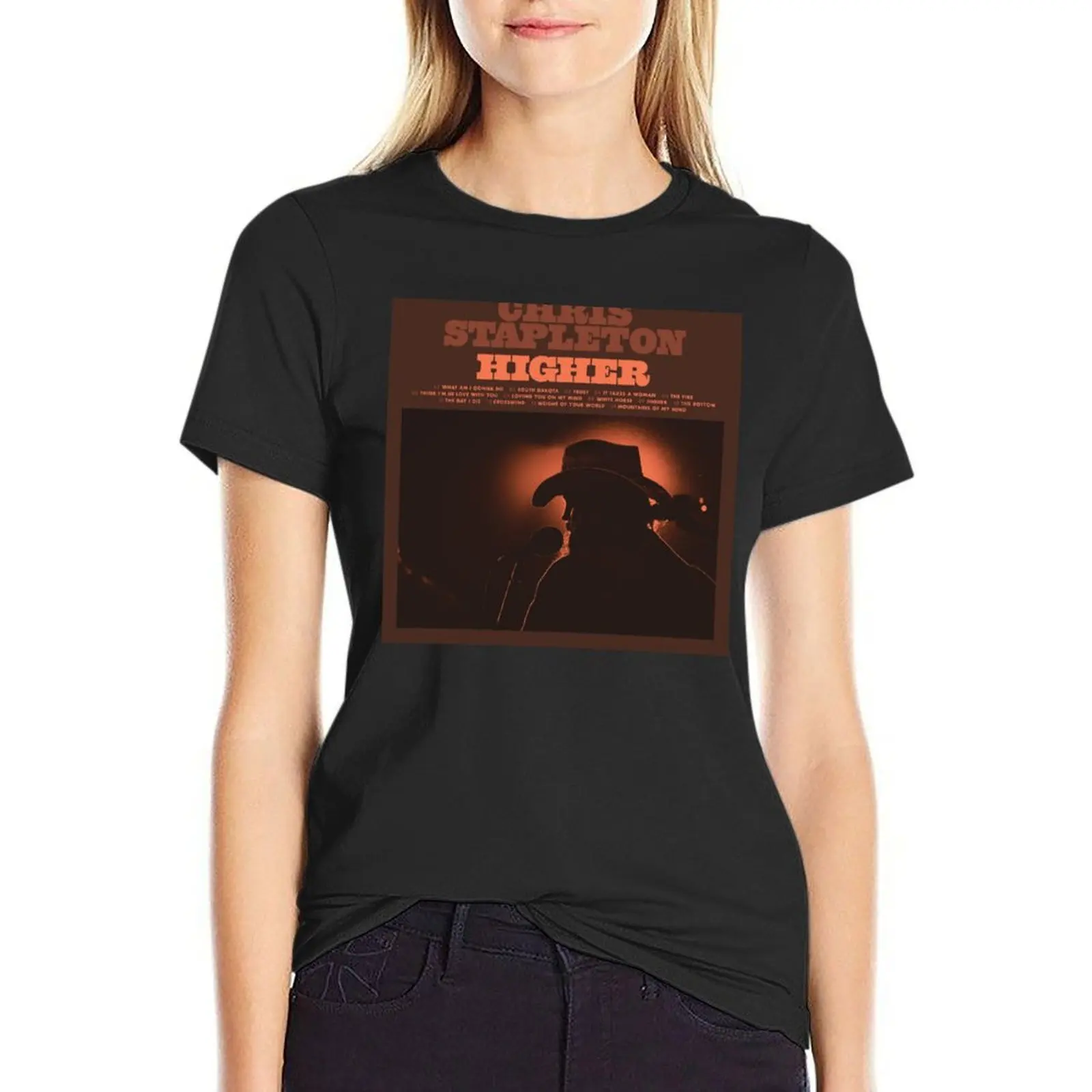 

Chris Stapleton Higher T-Shirt hippie clothes animal print shirt for girls Female clothing t-shirt dress for Women graphic