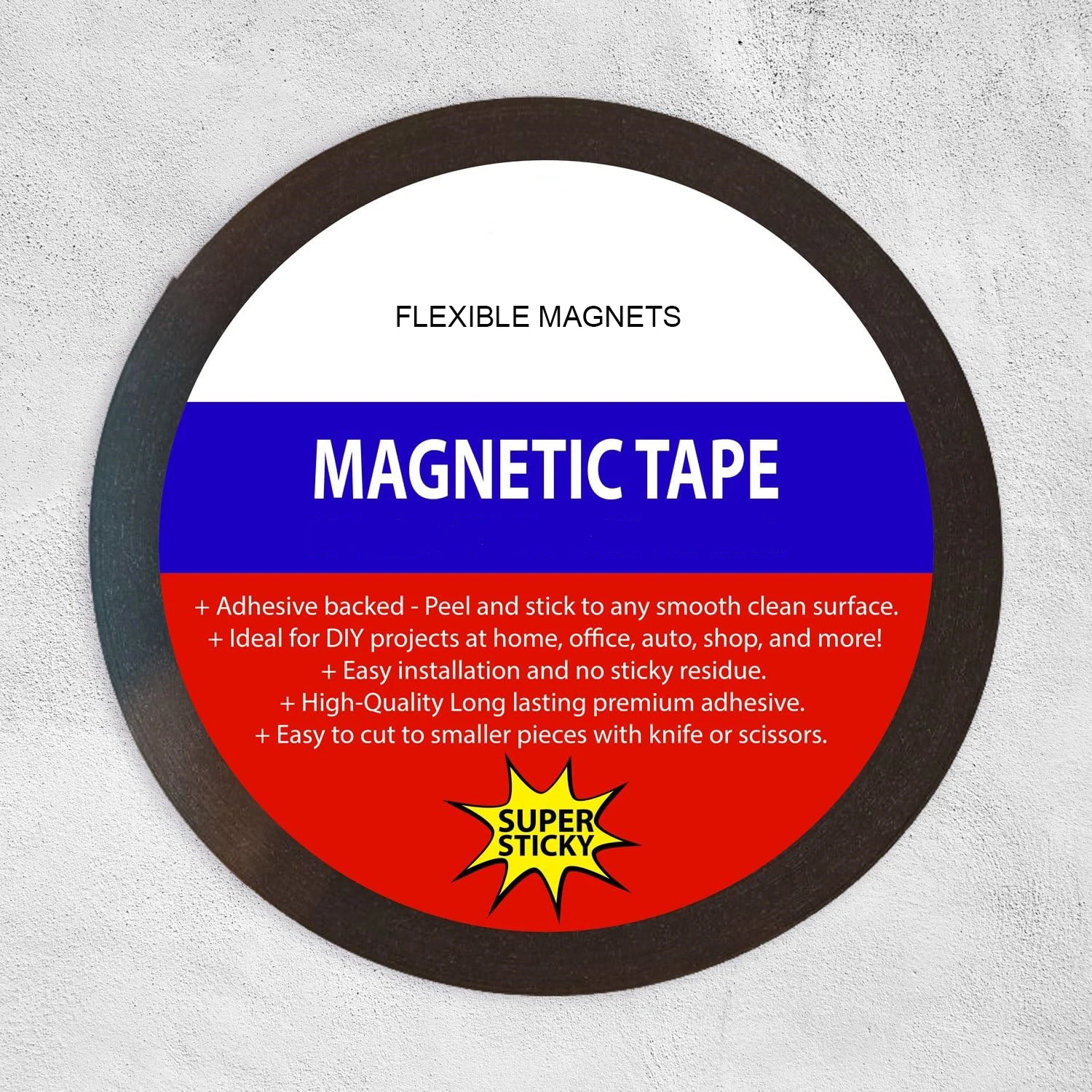 Magnetic Tape, Magnetic Strips with Adhesive Backing-Magnetic Tape for Crafts, Self Adhesive Magnet Roll Side A+B