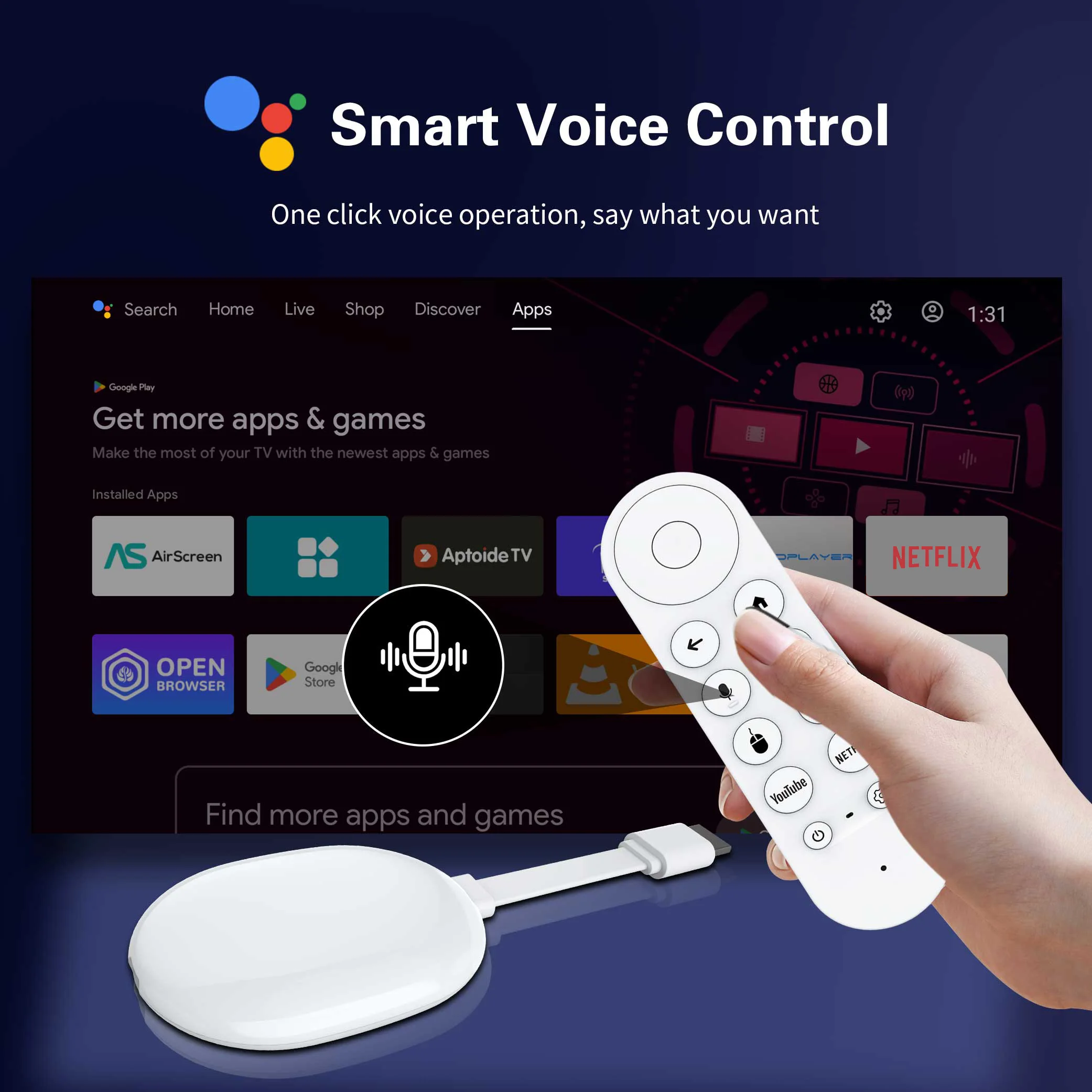 Android TV Stick Smart 4K Home theater Mortal Q2 ultra AllwinnerH313 Netflix YouTube Wifi6 Bluetooth Chromecast Voice Remote