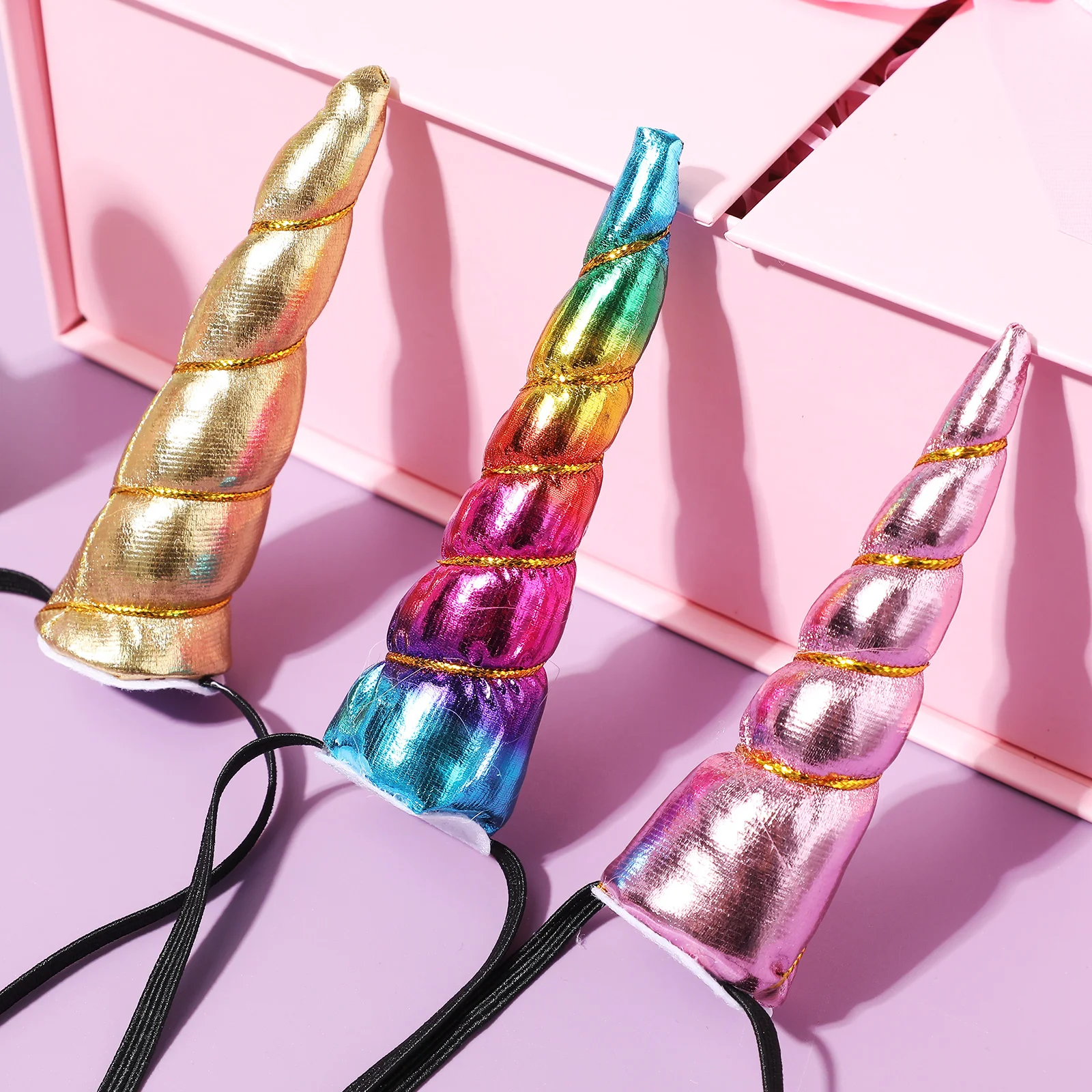 5 قطع من ربطات الشعر المرنة القابلة للتمدد على شكل وحيد القرن، هدية مثالية لمجموعة ملونة من شريط مطاطي قابل للتمدد