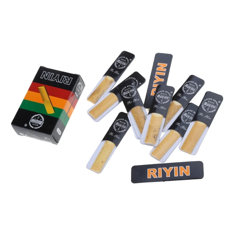 yunyun 10 Pcs Bb Clarinet Reeds Strength 1.5/2.0/2.5/3.0/3.5/4.0 Reeds Traditional Reeds for Clarinet Beginner and Player