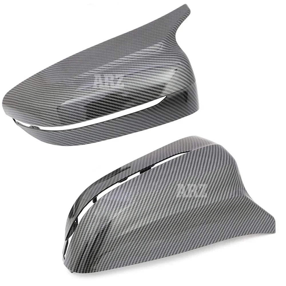 New! Left Hand Drive Only Carbon Fiber Pattern Black Rear View Side Mirror Cover Caps For BMW 3 5 6 7 Series G20 G30 G38 2019-20