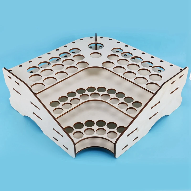 منظم تخزين زجاجة صبغة خشبية ، طلاء ملون ، رف حامل فرشاة حبر ، حامل وحدات ، رف مدرسة ، 2X ، 81 فتحة