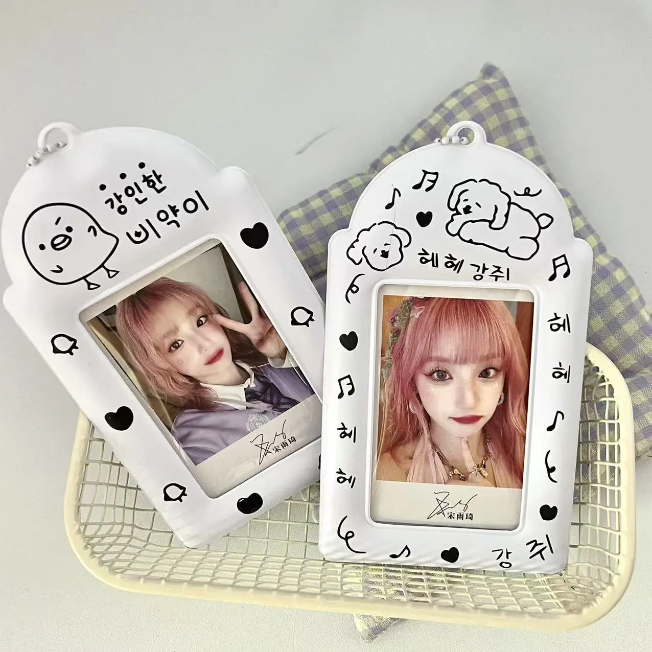 Kpop Photocard Holder Keychain Y2K PhotoCard Holder Kpop Charm Holders Kawaii Photo Card Keychain