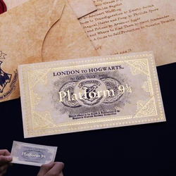 Admission Letter Harries Cosplay Toys Hogwarts School of Witchcraft and Wizardry Potters Bronzing Tickets Collection Props