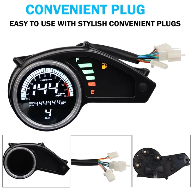 Motorcycle Tachometer LCD Digital Odometer Speedometer Meter With Gear Display For Honda XR150 XR-150L XL150 CG150 GY200