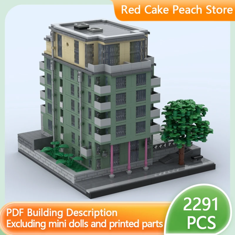 

City Street View Model MOC Building Bricks Residential Apartment Modular Technology Children Holiday Gifts Assemble Toys Suit