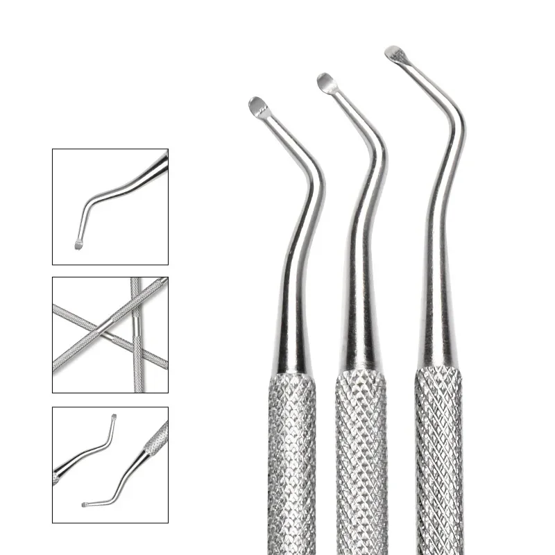 Stainless Steel Double-Headed Nail Picker Ingrown Nail Manicure Picking The Nail Groove Cleaning The Toenail Gap Dirt Tool Uñas