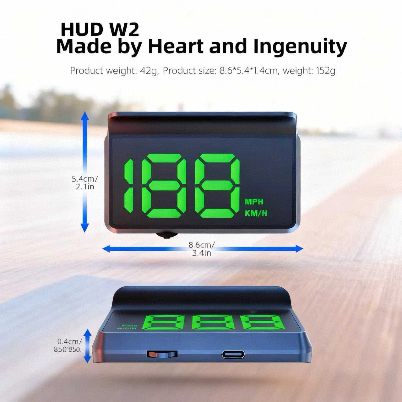 

Новое обновление W2 Автомобильный HUD Проекционный дисплей Двойные данные Plug And Play Большой шрифт Очищатель 10 Гц Высокая скорость освежения Неразрушающая установка