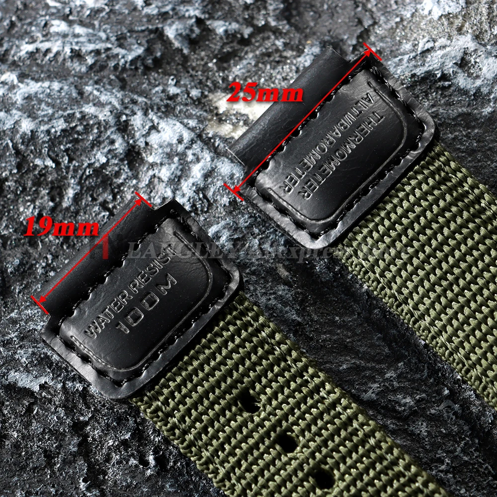 19 ミリメートルカシオ FT-500WC-3B/5B 腕時計ナイロンキャンバス時計ストラップスポーツブレスレットミリタリーアウトドアファッショングリーンブラックブラウンリストベルト