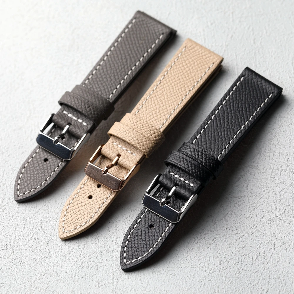S size suitable for thin wrist headband leather strap, 18MM 20MM 22MM palm pattern short leather strap, women's watchband