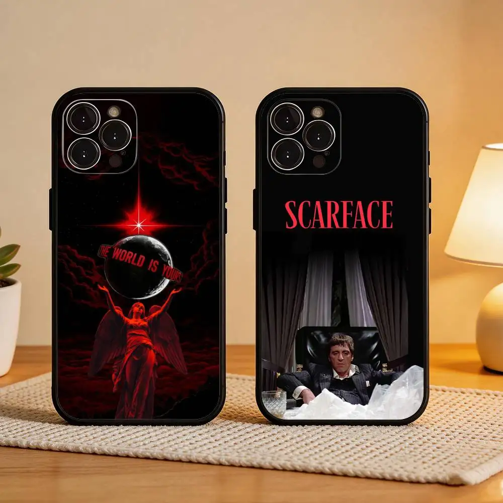 

S-Scarface 1983 Film Phone Case For iPhone17,16,15,14,13,12Plus,Pro Max,XS,5G Soft Silicone Black Cover