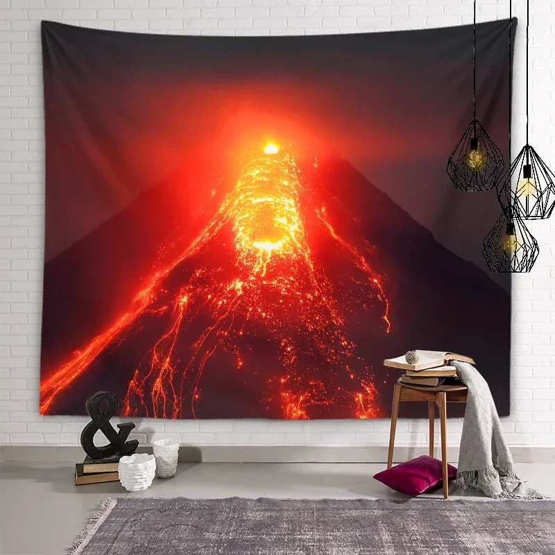 Volcanic Lava Eruption Landscape Wall Decor Tapestry Room Wall Art Personality Tapestry Living Room Bedroom Home Decor Tapestry