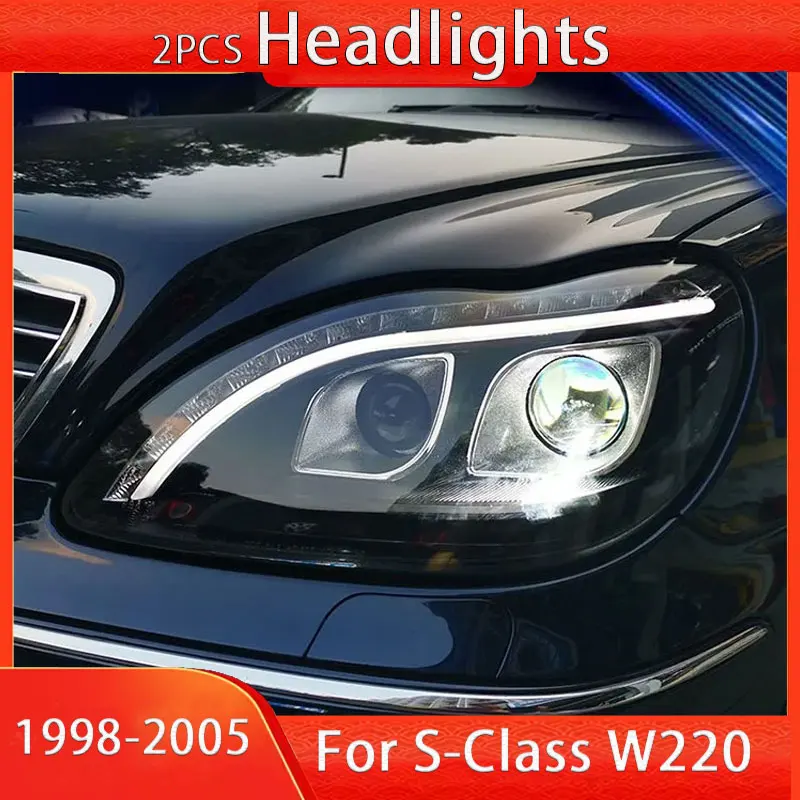 Car Headlights For Mercedes-Benz S class W220 S280 S320 S500 1998-2005 LED Auto Headlamp Assembly Projector Lens Accessories