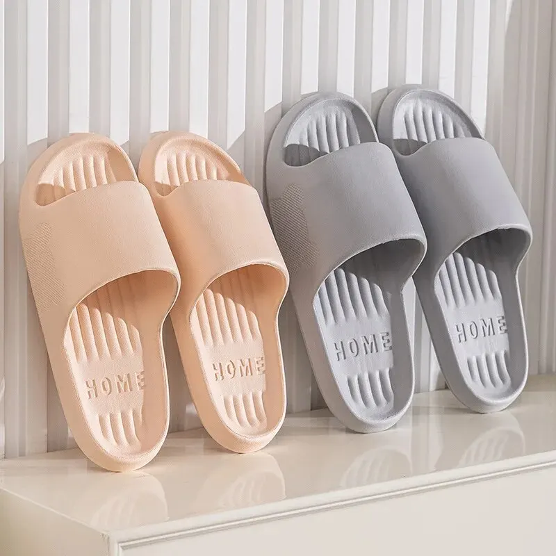 Zachte Slippers Koppels Thuis Outdoor Slipper Zomer Vrouwen Slaapkamer Dikke Bodem Schoenen Strand Sandalen Mannen Slippers Doucheschoenen