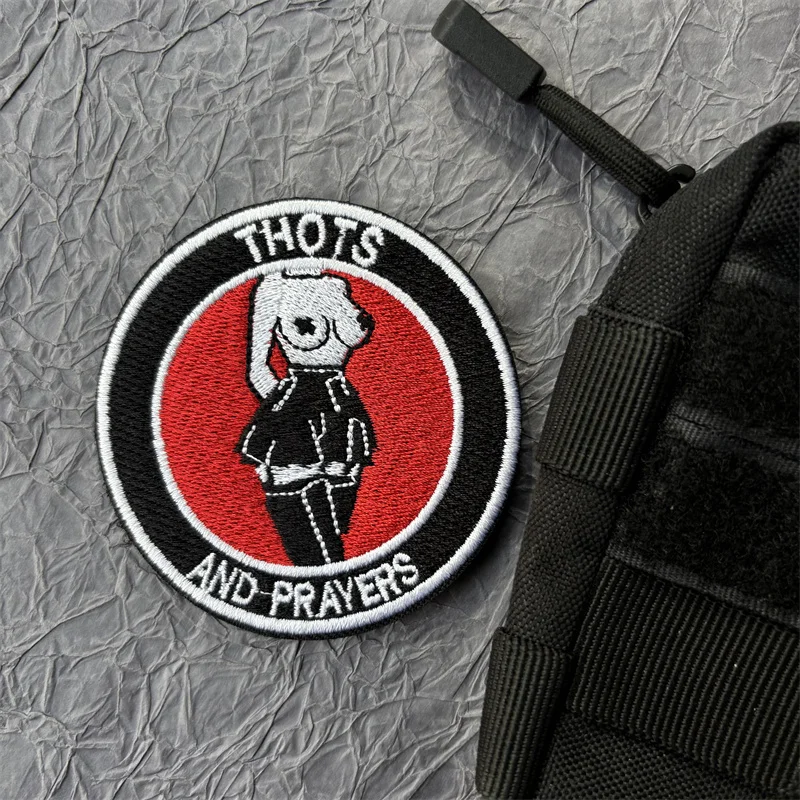 

Thots and Prayers Patch Embroidered on Clothing Beauty Tactical Morale Badge Patches Armband Backpack Hat Accessories Sticker