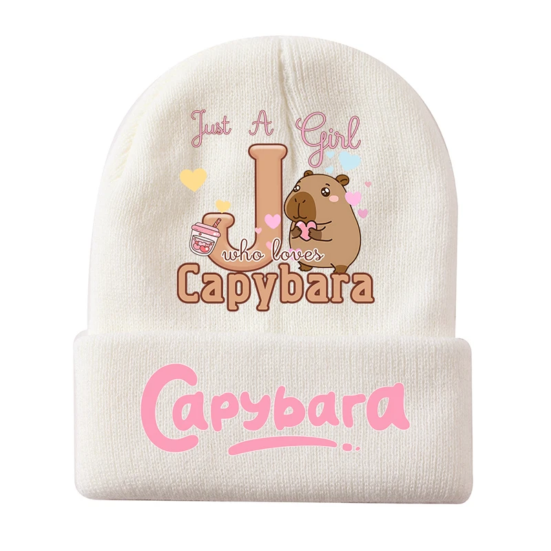 

Capybara Letter Kids Beanies Cute Cartoon Letter A-Z Girl Winter Knitted Hat Toddler Beanies Caps Warm Knitting Bonnet Hats