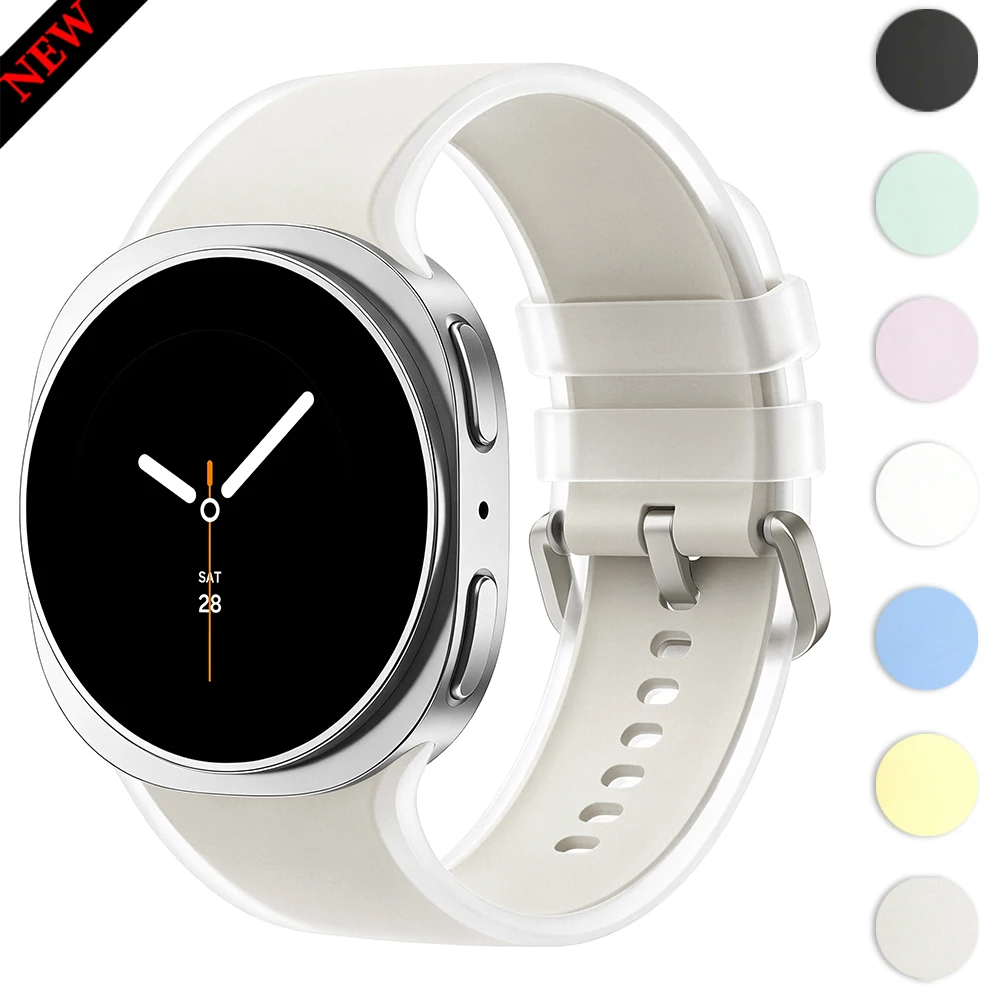 Jelly Transparent Sport Silicone Strap for Samsung Galaxy Watch 9 44mm 40mm Wristband for Samsung Galaxy Watch 8/8 Classic 46mm