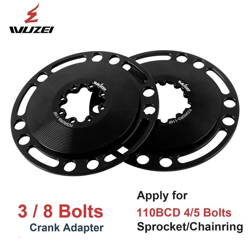 WUZEI 110BCD 4/5 Arme 3/8 Bolzen Direktmontage-Konverter MTB-Adapter Rennrad-Kettenblatt-Konverter Fahrradzubehör