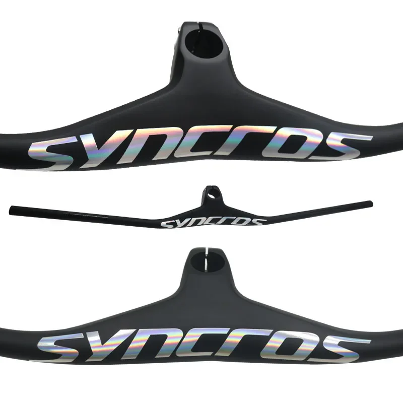 syncros carbon Handlebar Chrome Integrated bar MTB  Bike -7 ° 660-800mm 70/80/90/100mm Chameleon Logo carbon bike frame parts