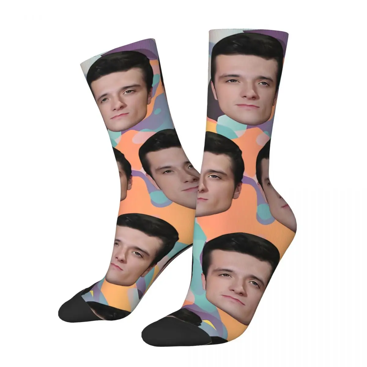 Crazy compression Sign Sock for Men Harajuku J-Josh Hutcherson Quality Pattern Crew Sock Novelty